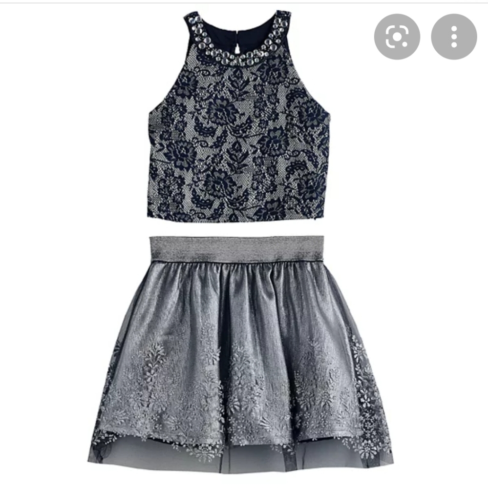 Love, Jayne Crop Top & Pleated Skirt Set | girls size 8